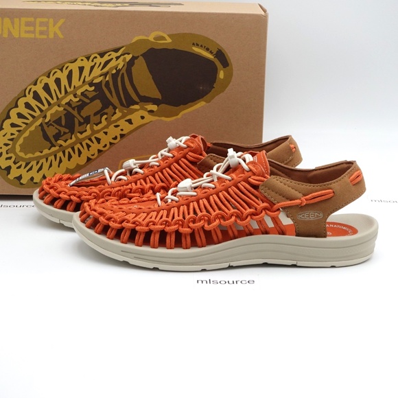 NEW Men\'s Keen Uneek Sandals 1030734 Gold Flame/Chipmunk main image 5